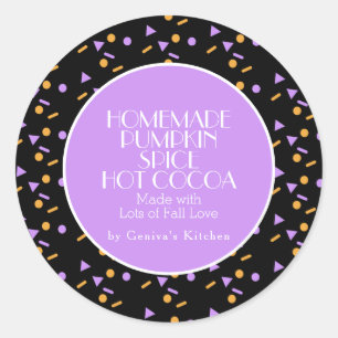 Modern Pumpkin Spice Cocoa Homemade Sprinkles Mix Classic Round Sticker