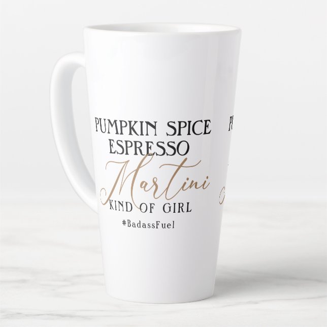 Modern Pumpkin Spice Espresso Martini Badass Fuel Latte Mug (Left Angle)