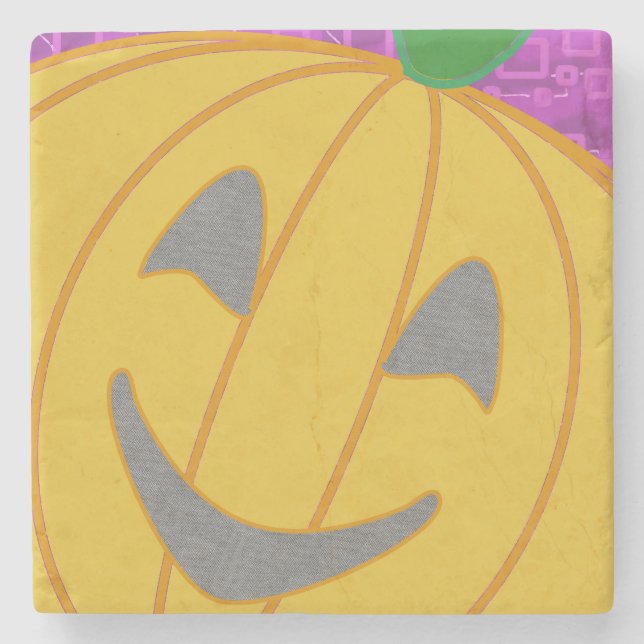 Modern Pumpkin Stone Coaster (Front)