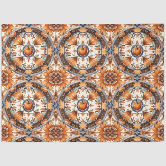 Modern Pumpkin Thanksgiving Autumn Collection Tissue Paper (Front)