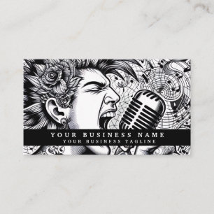 Modern Punk Rock Mohawk Angry Business Card