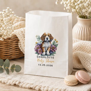 Modern Puppy Dog Terracotta Baby Shower Favour Bags