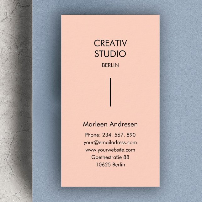 Modern Pure Beige Schwarz Business Card (Creator Uploaded)