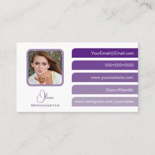 Modern Purple 5 Colour Tabs Social  Business Card