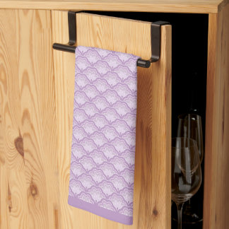 Modern Purple Abstract Floral Pattern Tea Towel