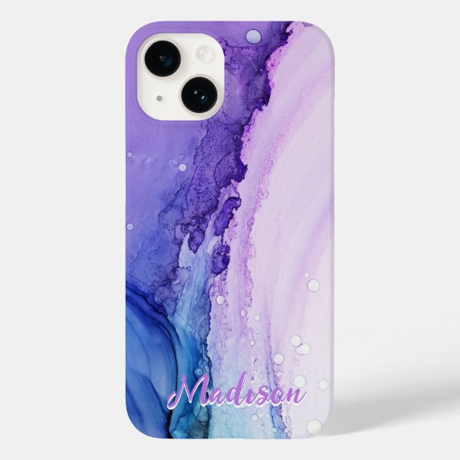  Modern Purple Abstract Personalised  Case-Mate iPhone Case (Back)
