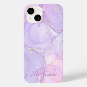 Modern Purple Abstract Personalised Case-Mate iPhone 14 Case