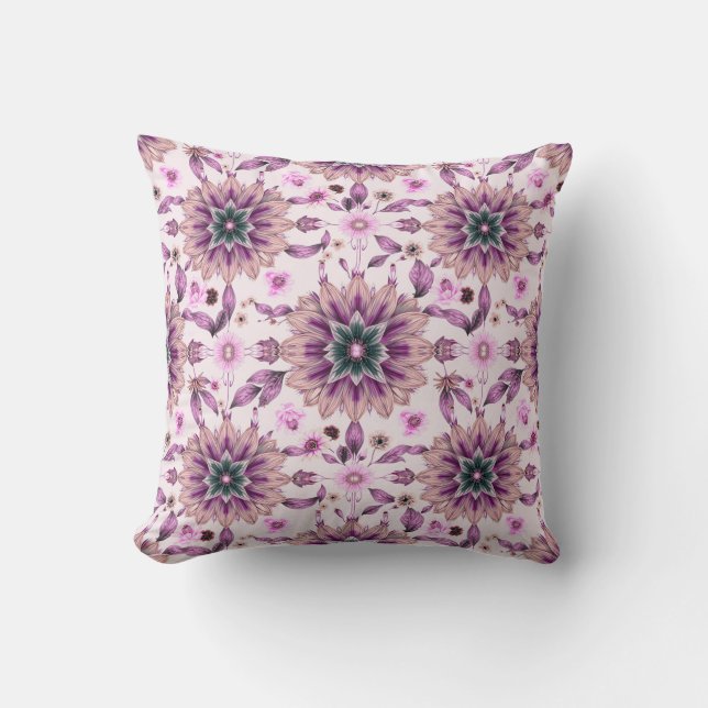 Modern Purple Aesthetic Floral Pattern  Cushion (Front)