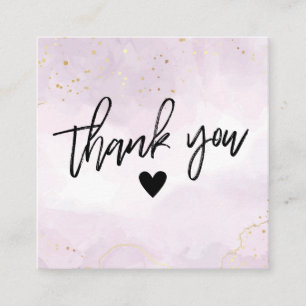 Modern Purple and Black Thank You Business Card