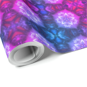 Modern Purple and Blue Stars Pattern Christmas Wrapping Paper