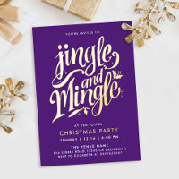Modern Purple And Gold Cocktail Calligraphy Script