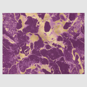 Modern Purple and Gold Marble Pattern Tissue Paper