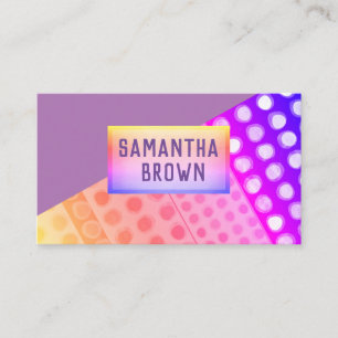 modern purple and pink patterned business cards