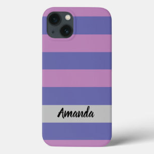 Modern purple and pink personalised iPhone 13 case