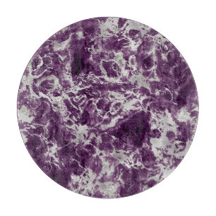 Modern Purple and Silver Marble Pattern  Cutting Board