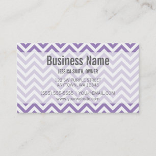 Modern Purple and White Chevron Pattern Business Card