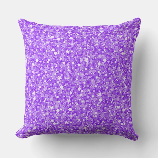 Modern Purple And White Glitter Cushion (Front)