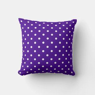 Modern Purple and White Polka Dot Pattern Cushion