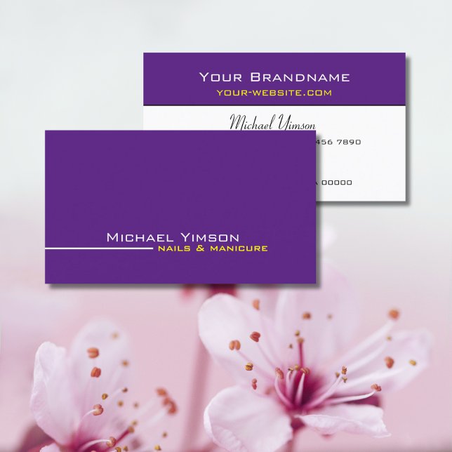 Modern Purple and White Simple Chic Professional Business Card (Creator Uploaded)
