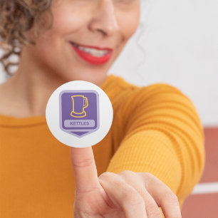 Modern Purple and Yellow Kettles Icon Classic Round Sticker