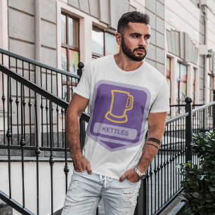 Modern Purple and Yellow Kettles Icon T-Shirt