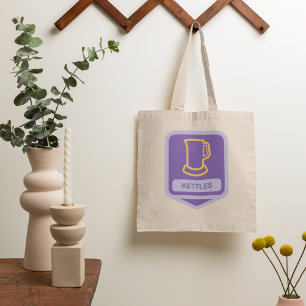 Modern Purple and Yellow Kettles Icon Tote Bag