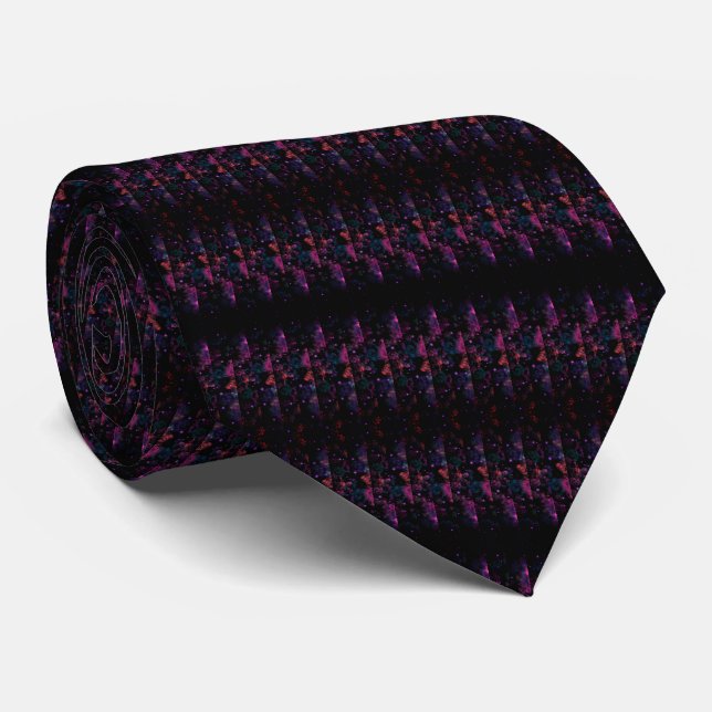 Modern Purple Black Neck Tie (Rolled)