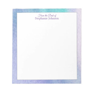 Modern Purple Blue Watercolor Abstract Template Notepad