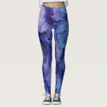 Modern purple blue watercolor splatter pattern leggings<br><div class="desc">Legging with modern cool purple and blue watercolor splatter,  splash pattern.</div>