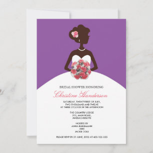 Modern Purple Bridal Shower Invitation