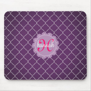 Modern Purple Bristol Tiles Personalised Trendy Mouse Mat
