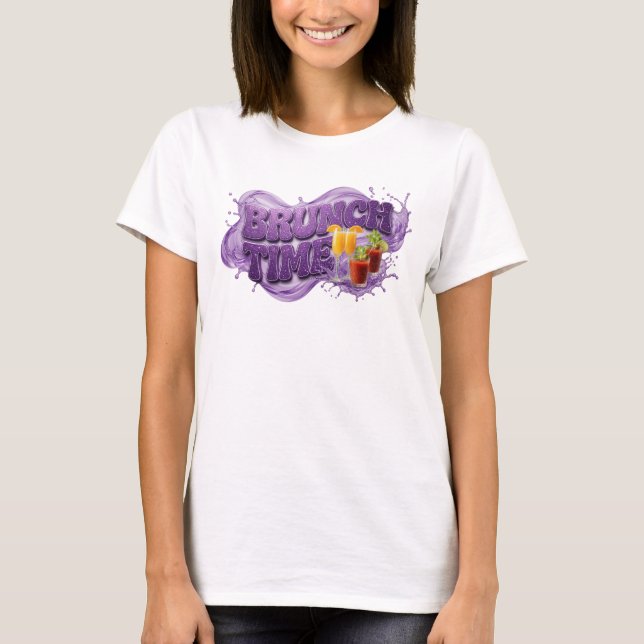 Modern Purple BRUNCH TIME Graphic Tee (Front)