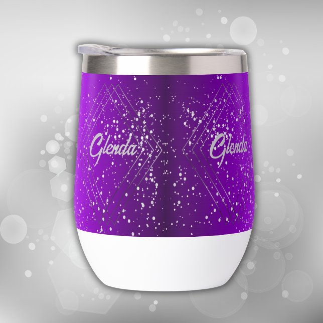 Modern Purple Brushed Metal with Silver Monogram | (Creator Uploaded)