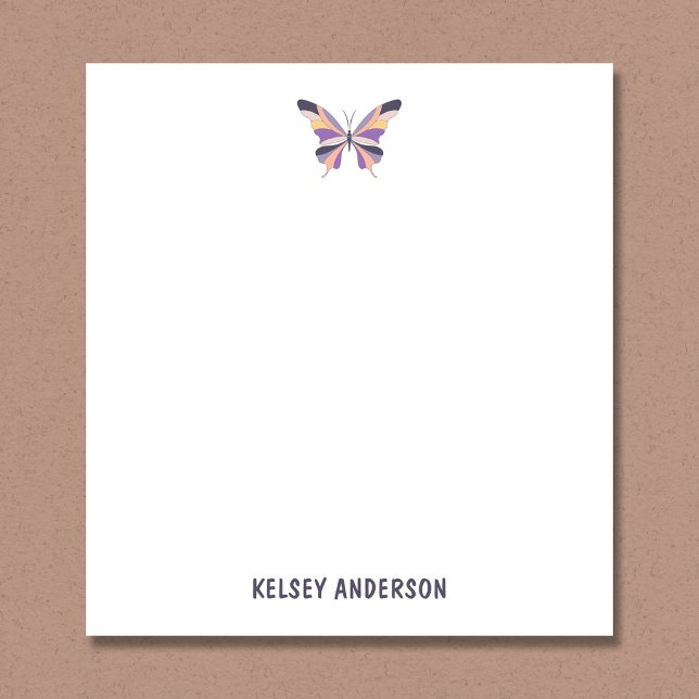 Modern Purple Butterfly Personalised Notepad (Creator Uploaded)