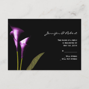 Modern Purple Calla Lily Response Card