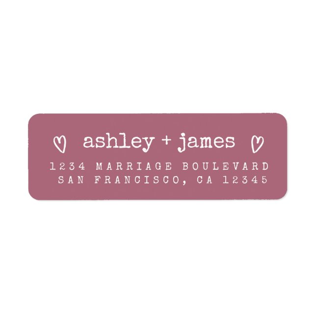 Modern Purple Cassis Wedding Return Address Label (Front)