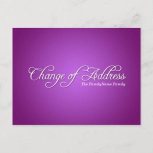 Modern Purple Change of Address Postcard