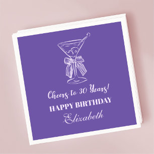 Modern Purple Cheers to 30 years Birthday Napkin