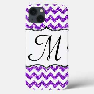 Modern Purple Chevron Girly Monogram IPAD Case