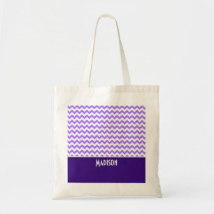 Modern Purple Chevron Tote Bag