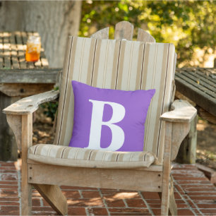 Modern Purple Chic Monogram Cushion