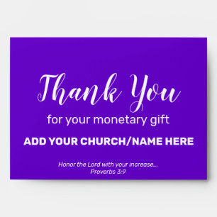 Modern Purple Church Charity Cash Envelope