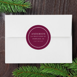Modern Purple Circle Frame Return Address Label