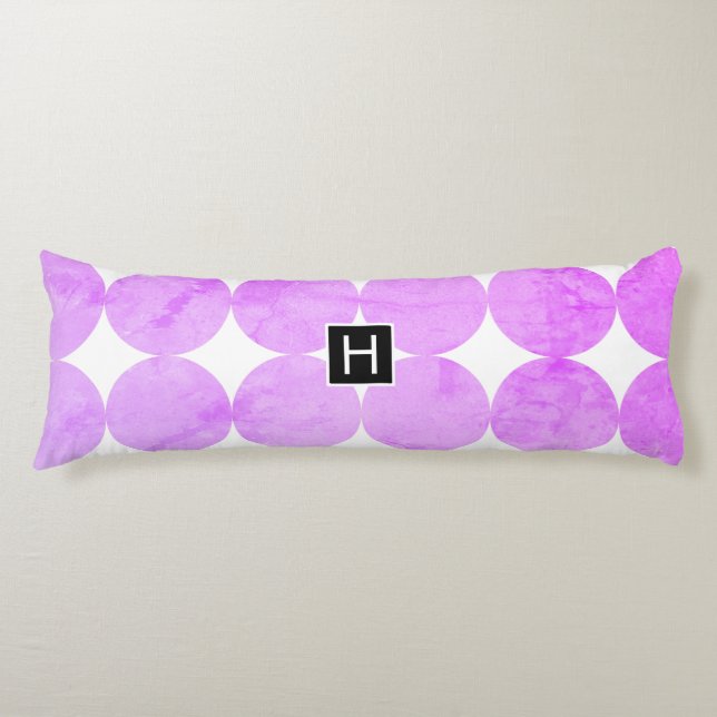 Modern Purple Circles | Monogram Body Cushion (Front)