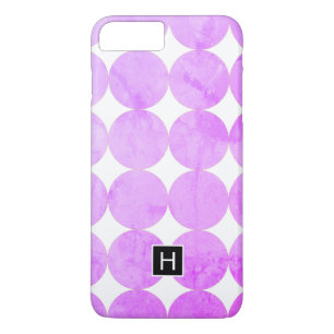 Modern Purple Circles   Monogram iPhone 8 Plus/7 Plus Case