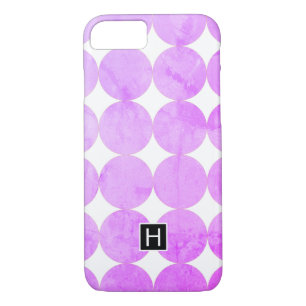 Modern Purple Circles   Monogram iPhone 8/7 Case