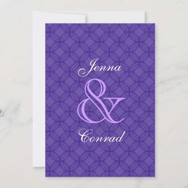 Modern Purple Circles Wedding R123 Invitation (Front)