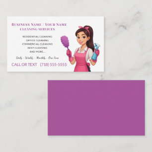 Modern Purple Cleaning Service Business Card