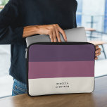 Modern Purple Colorblock Stripes Laptop Sleeve<br><div class="desc">The modern purple horizontal stripes and colour block design is stylish.</div>