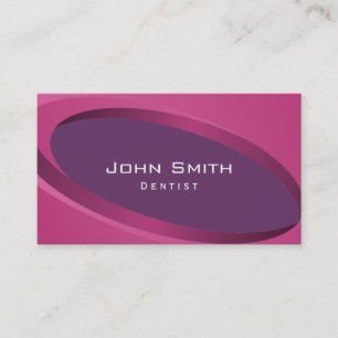 Modern Purple Curves Dentist Business Card
